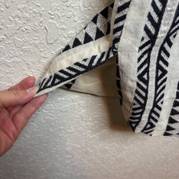 Soft Surroundings Rhea Black Cream Gold Beaded Caftan Dress Women's Size L - Picture 11 of 16